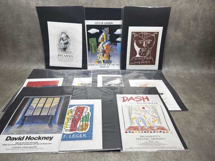 Collection of original and reproduction art exhibition prints