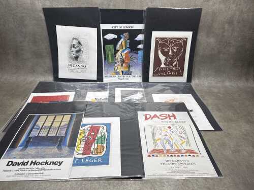 Collection of original and reproduction art exhibition prints