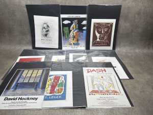 Collection of original and reproduction art exhibition prints