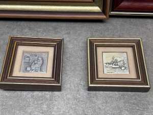 Seven Italian pressed silver-toned miniature pictures - 2