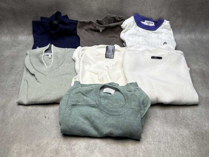 Assorted designer-style knitwear with assorted labels