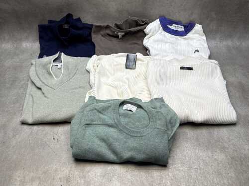 Assorted designer-style knitwear with assorted labels