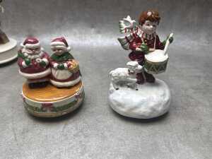 Four Christmas Japanese ceramic musical figures - 2