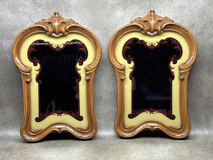 Pair of Rococo-style bar mirrors