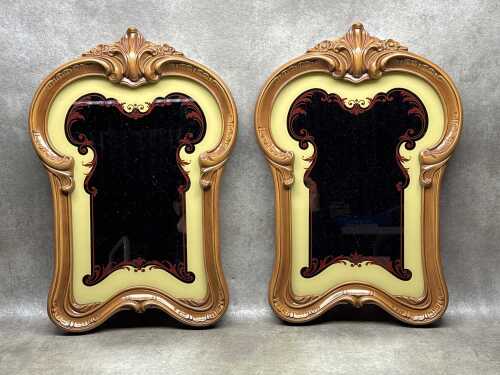 Pair of Rococo-style bar mirrors