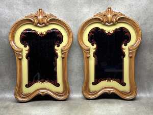 Pair of Rococo-style bar mirrors