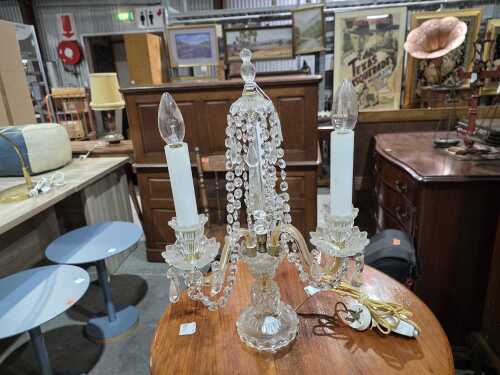 Vintage crystal chandelier-style table lamp