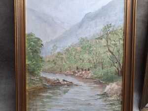 Two Australian landscape paintings on board - 2
