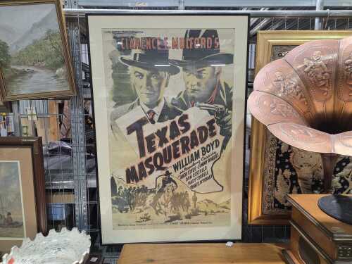 Large vintage Texas Masquerade movie poster