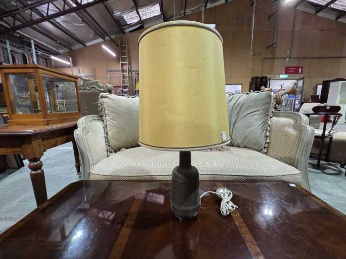 Mid-century Italian ceramic lamp with original yellow