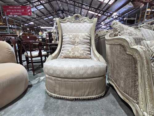 Monarchy French Rococo-Style wingback armchair
