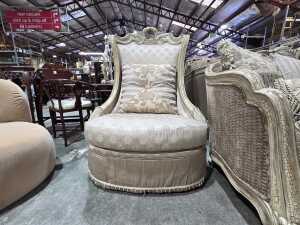 Monarchy French Rococo-Style wingback armchair