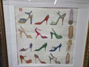Pauline Place, 'Shoes' multimedia printed on canvas - 2