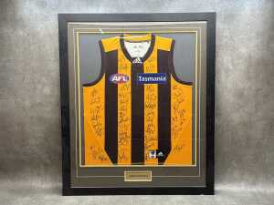 Framed Hawthorn AFL 2016 signed singlet