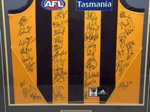 Framed Hawthorn AFL 2016 signed singlet - 3