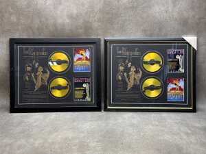 Two Led Zeppelin 'Unseen, Unheard, Unearthed...' framed memorabilia collages