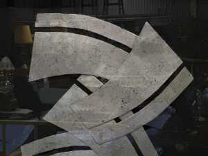 Modern framed abstract silver-tone artwork - 2