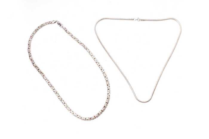 Two necklaces in sterling silver
