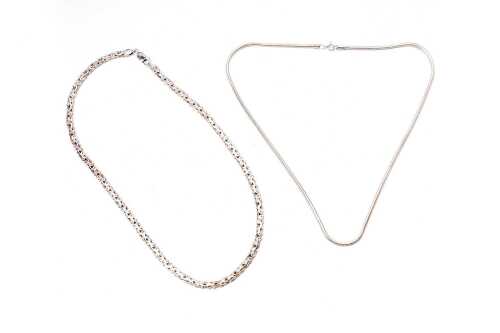 Two necklaces in sterling silver