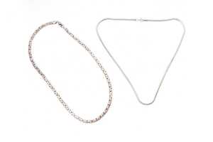 Two necklaces in sterling silver
