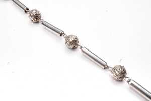 A fancy link necklace in sterling silver. - 2