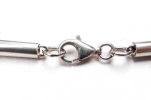 A fancy link necklace in sterling silver. - 4