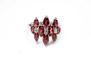 Three gemstone rings in sterling silver - 2