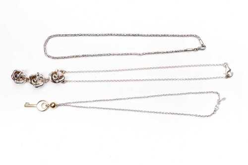 Three necklaces in sterling silver