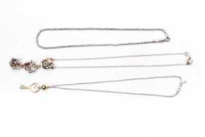 Three necklaces in sterling silver