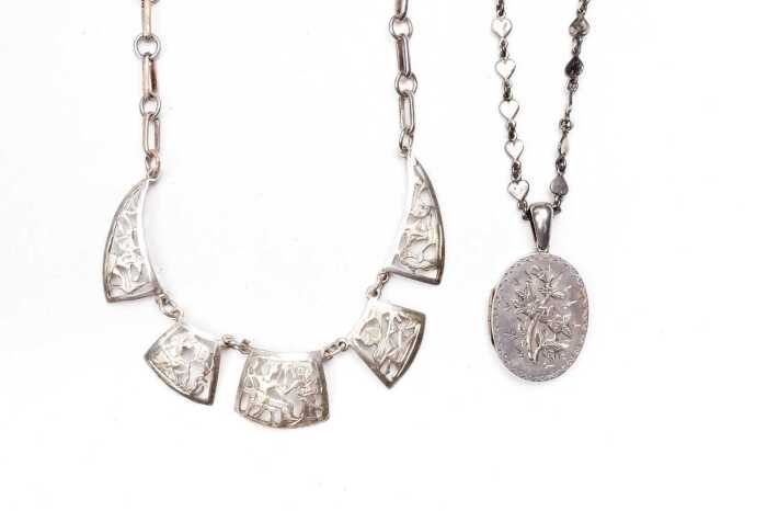 Two necklaces in sterling silver