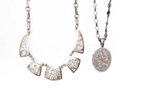 Two necklaces in sterling silver