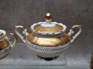 White and gold Bavarian porcelain part afternoon tea sets - 2