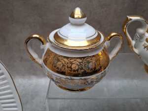 White and gold Bavarian porcelain part afternoon tea sets - 3