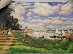 Four unstretched paintings on canvas by various artists - 4