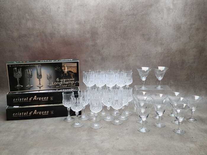 Assorted stemmed glassware