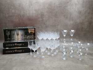 Assorted stemmed glassware