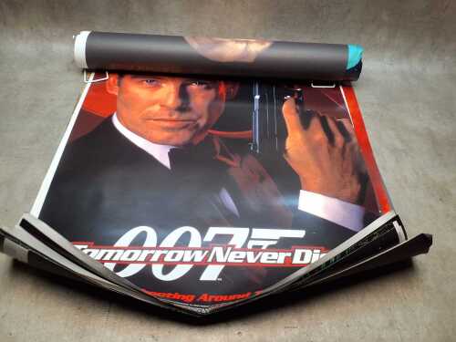 Assorted daybill movie posters including 007