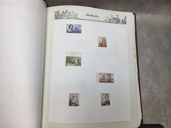 Australian stamp album- mainly mint hinged blocks