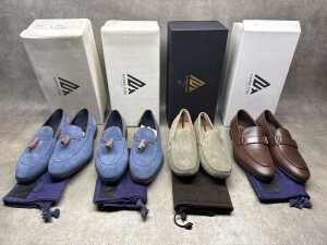Four pairs of NEW Nappa Tori Australia leather men's shoes size US 9