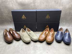 Four pairs of NEW Nappa Tori Australia leather men's shoes, size US 12