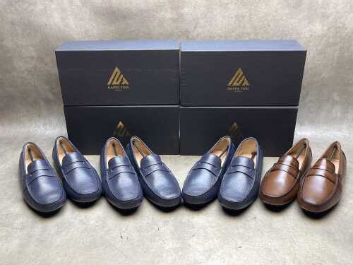 Four pairs of NEW Nappa Tori Australia leather men's shoes, size US 12