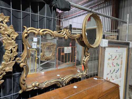 Two vintage mirrors with gilt frames