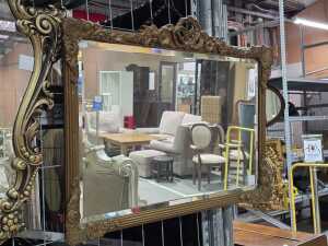 Gilt frame bevelled edge wall mirror - 2
