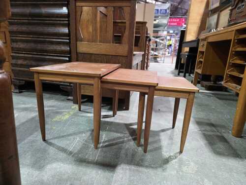 Mid-century modern nest of three tables