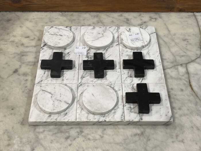 Black and white marble noughts and crosses