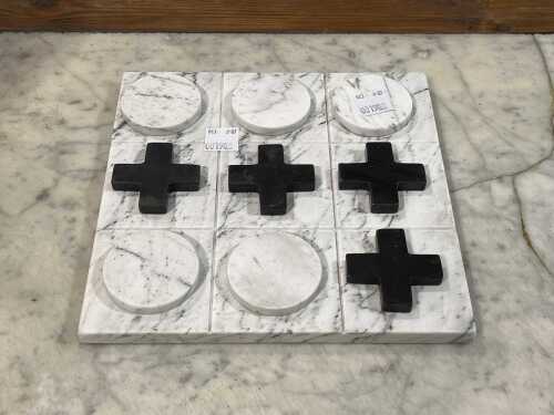 Black and white marble noughts and crosses