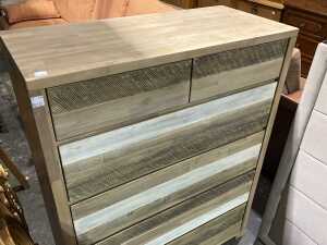 Shabby Chiq modern chest of six drawers - 2