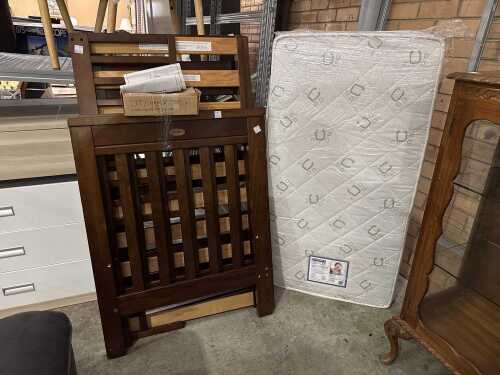 Mothercraft Avoca timber cot with mattress
