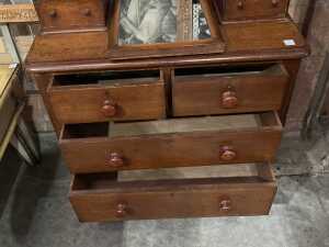 Victorian cedar Duchess dressing chest - 4