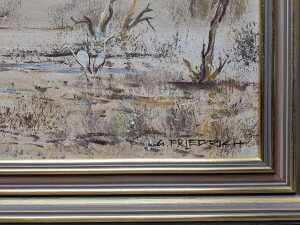 G. Friedrich, (Herons in wetland), acrylic painting on board - 3
